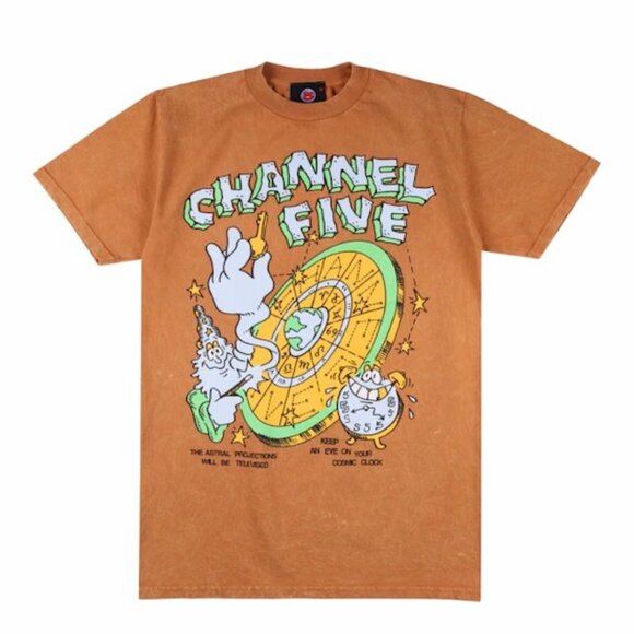 Channel 5 “Cosmic Clock” Tee (NWT / Mineral Dye) Size [L] - Picture 1 of 3
